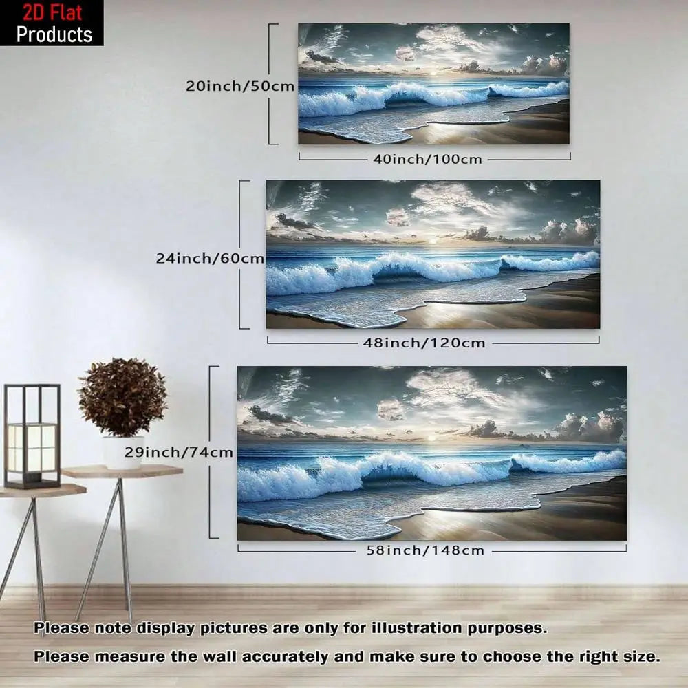 XMSJ Ocean Waves Seascape Canvas Wall Art Print Premium Quality