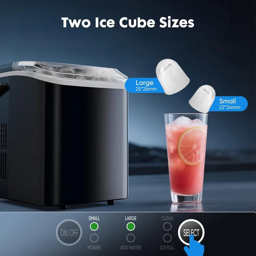 Portable Countertop Ice Maker Self-Cleaning For Home And Office
