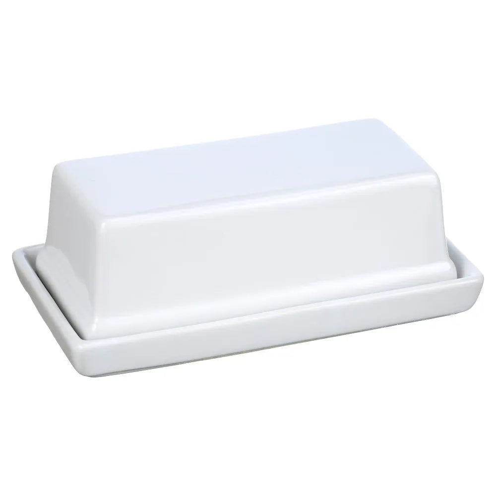 Top Selling Stoneware Butter Dish with Lid, Ceramic Butter Holder for Kitchen Countertop Storage, White, Set of 1, Best Seller