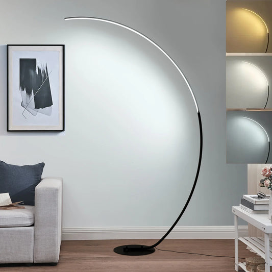 IYUNXI Modern Arc LED Floor Lamp With Remote Dimming Control