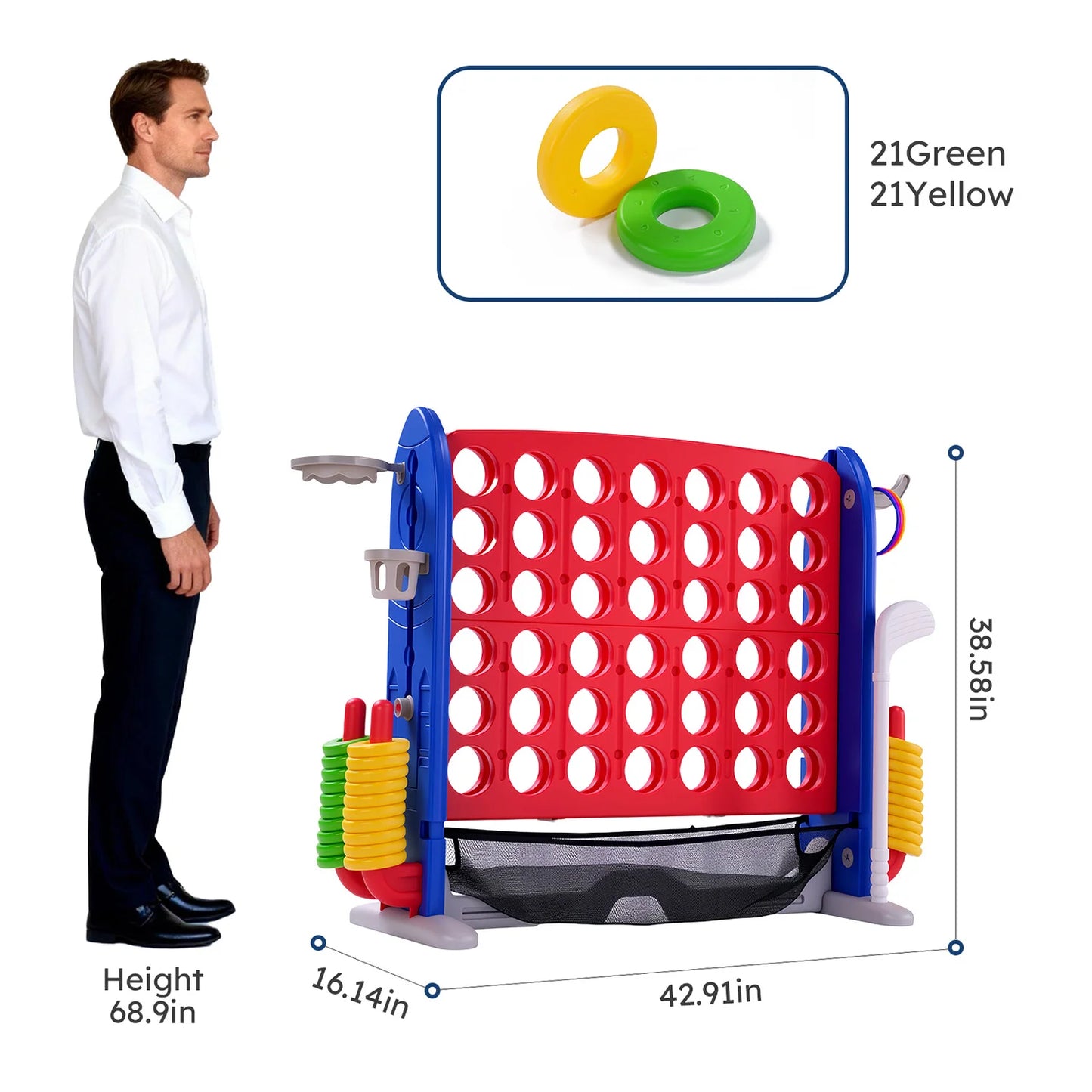 4-in-1 Giant Connect Game Set For Outdoor Family Fun