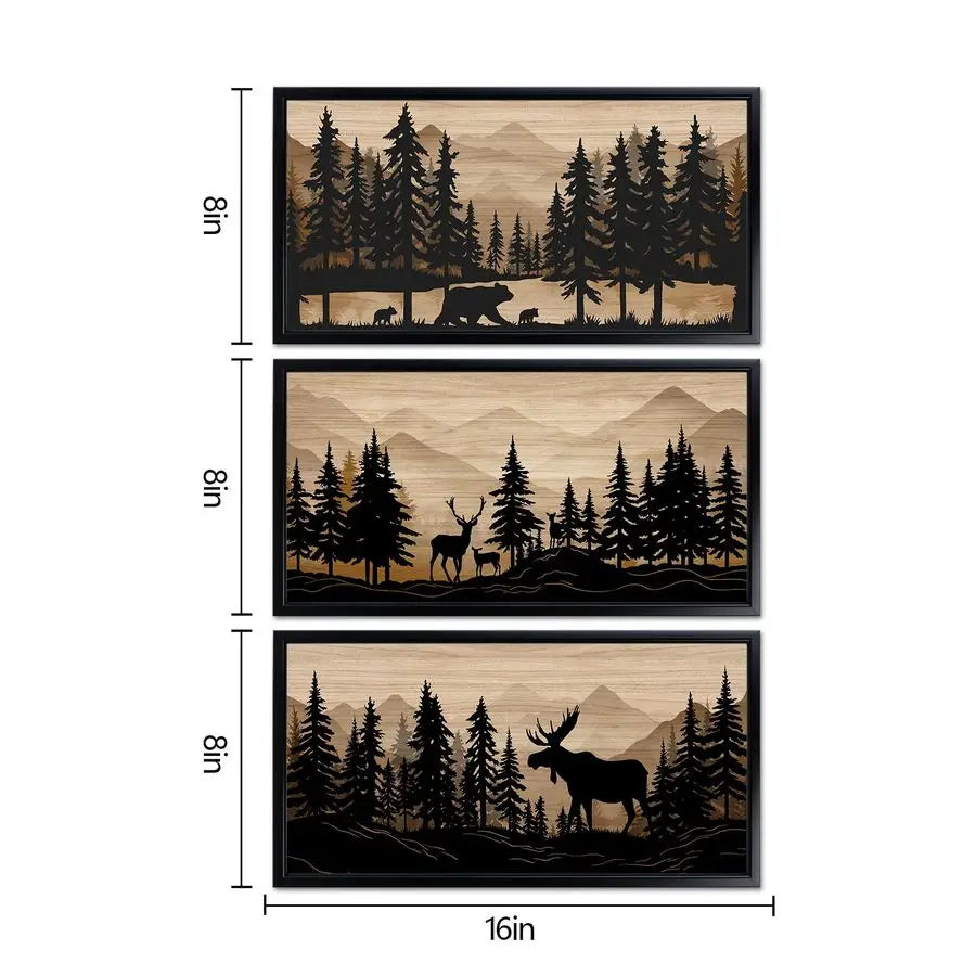 Bear Moose Deer Wall Art Rustic Cabin Decor For Home