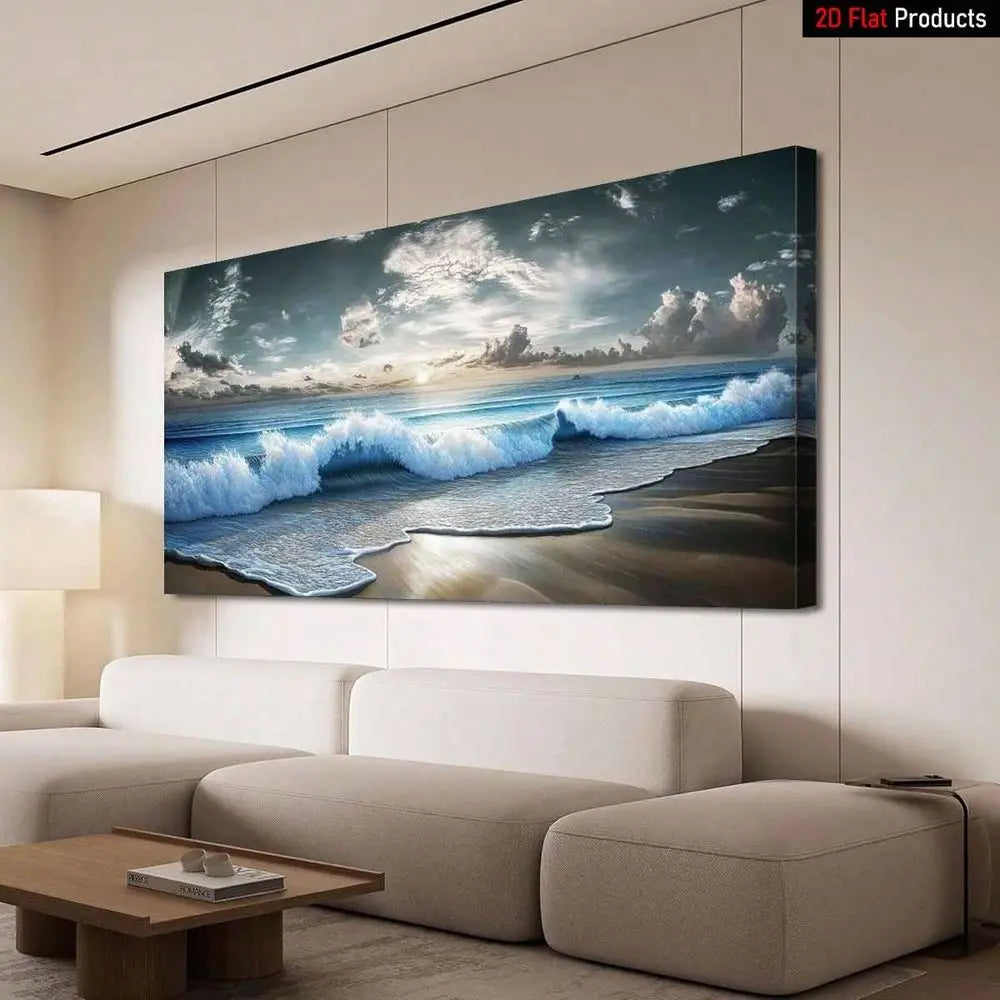 XMSJ Ocean Waves Seascape Canvas Wall Art Print Premium Quality