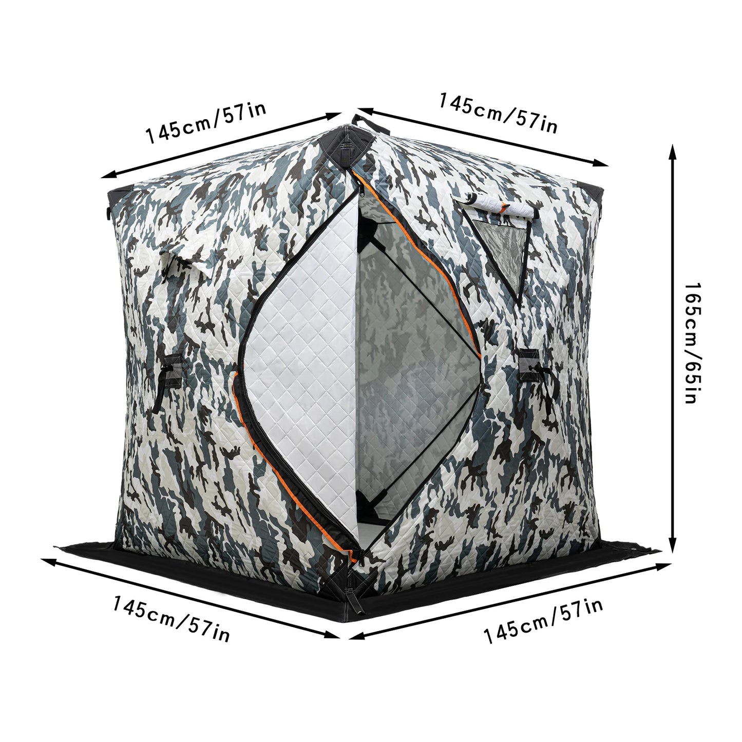 Ice Fishing Insulated Portable Tent Shelter With Built In Storage
