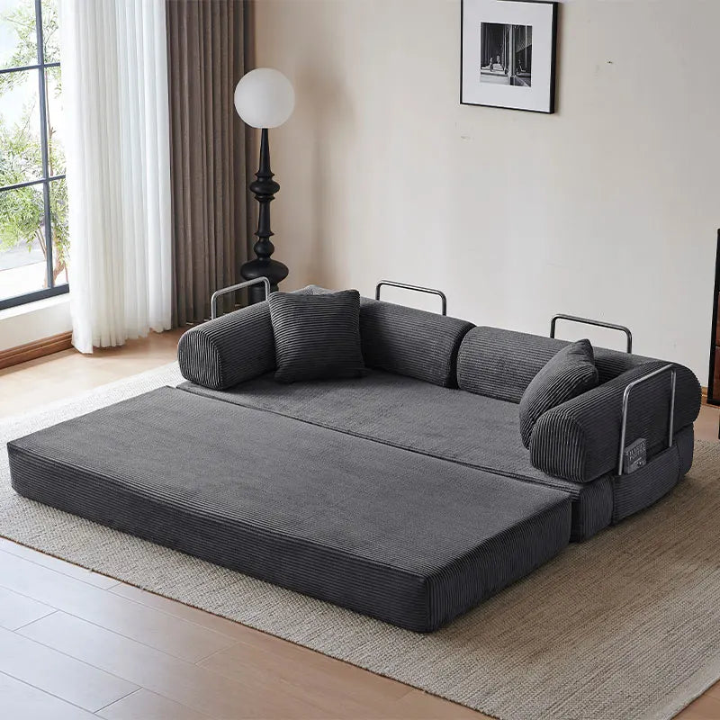 NONECN Corduroy Folding Convertible Sofa Bed Loveseat Sleeper