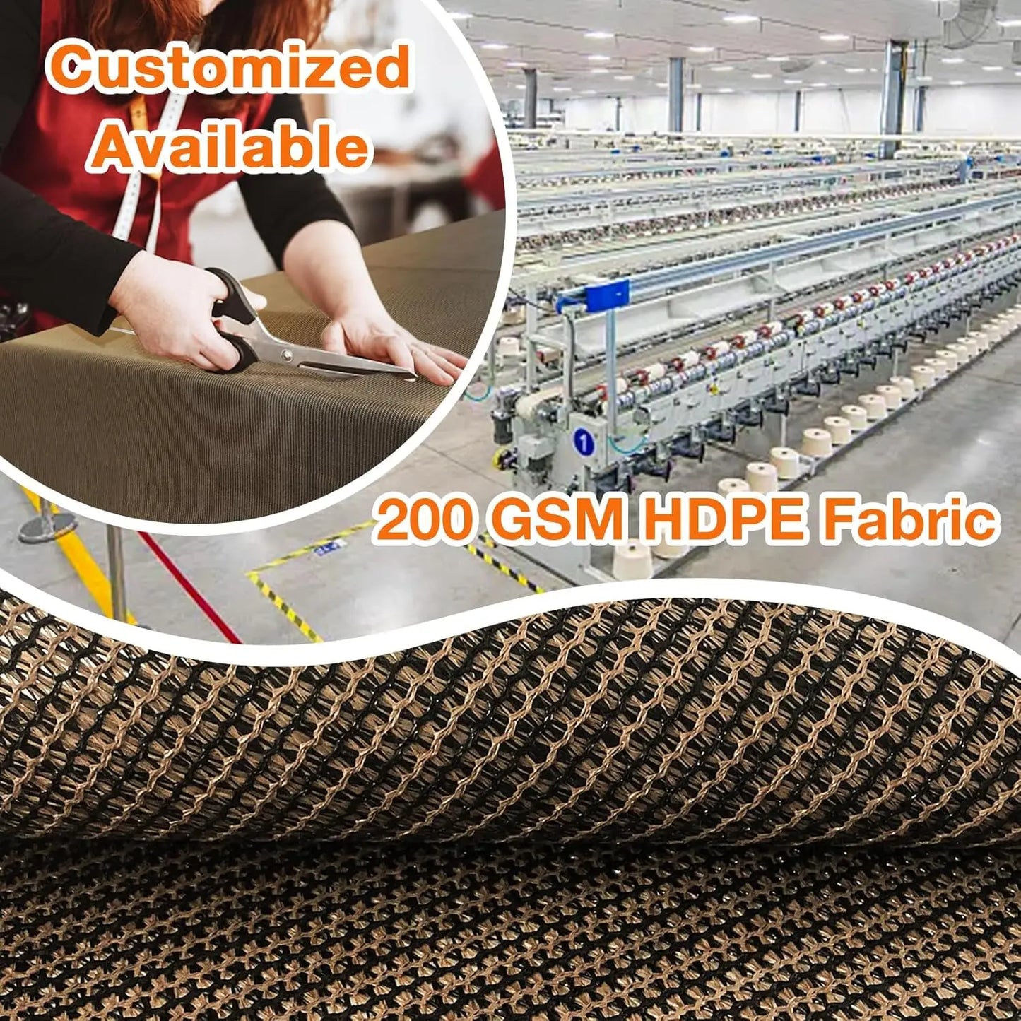Outdoor Pergola Sun Shade Cloth HDPE UV Protection Canopy