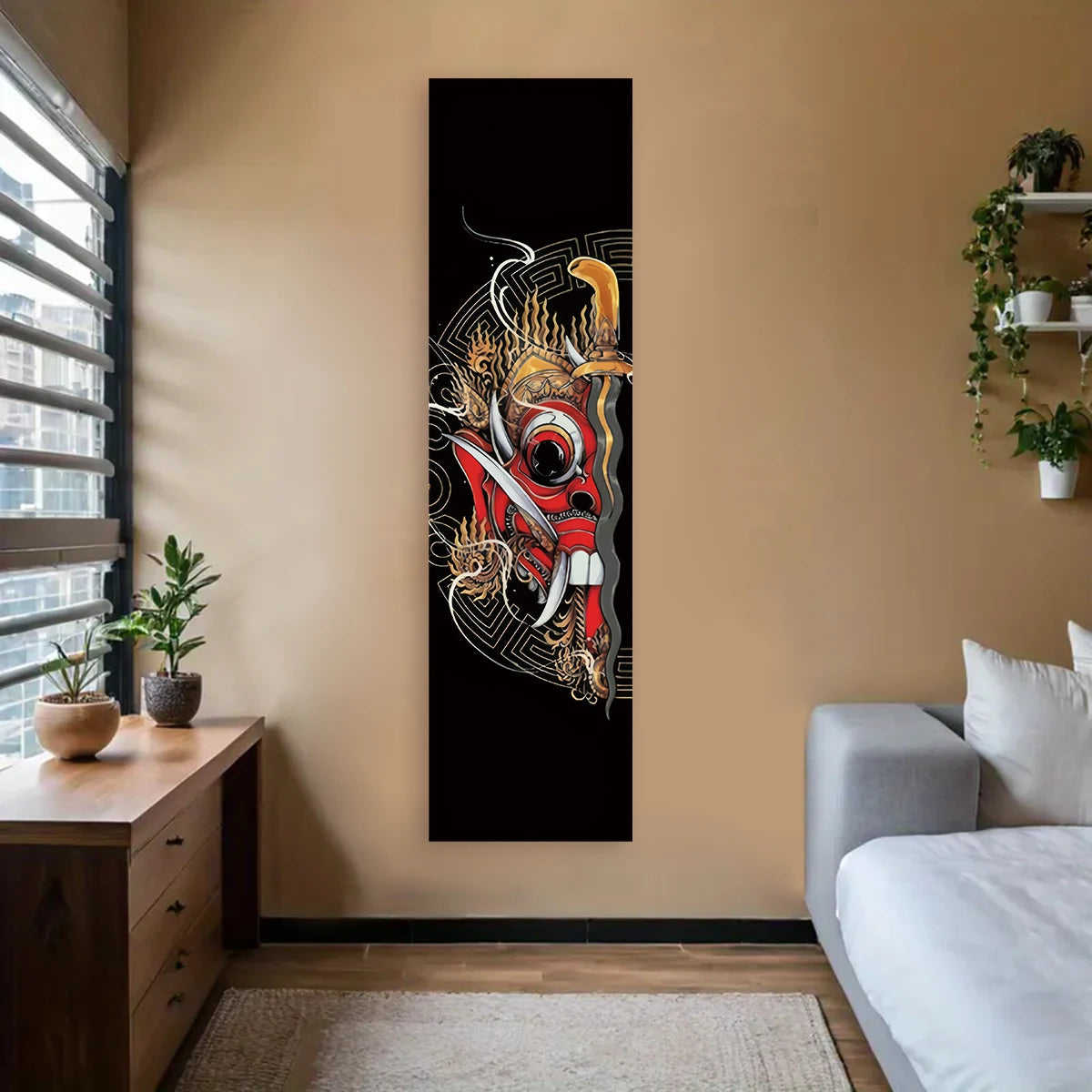 Japanese Ocean Waves Tapestry Red Sun Wall Decor Landscape Art