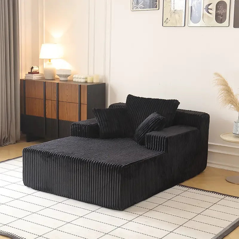 UNM Boneless Chaise Lounge Chair Velvet Upholstered Cloud Sofa Reading