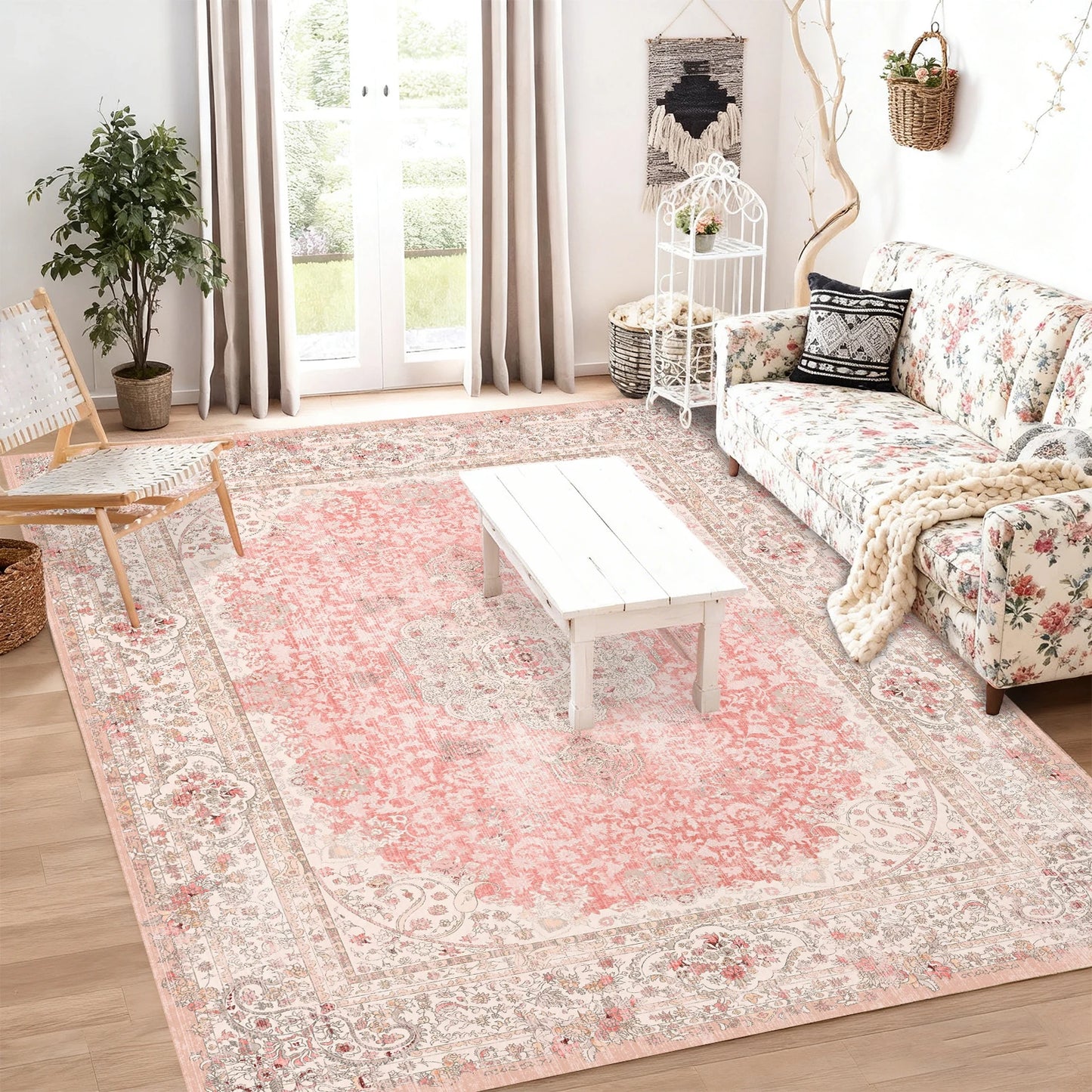 Retro Persian Kilim Floral Carpet For Living Room And Bedroom Decor