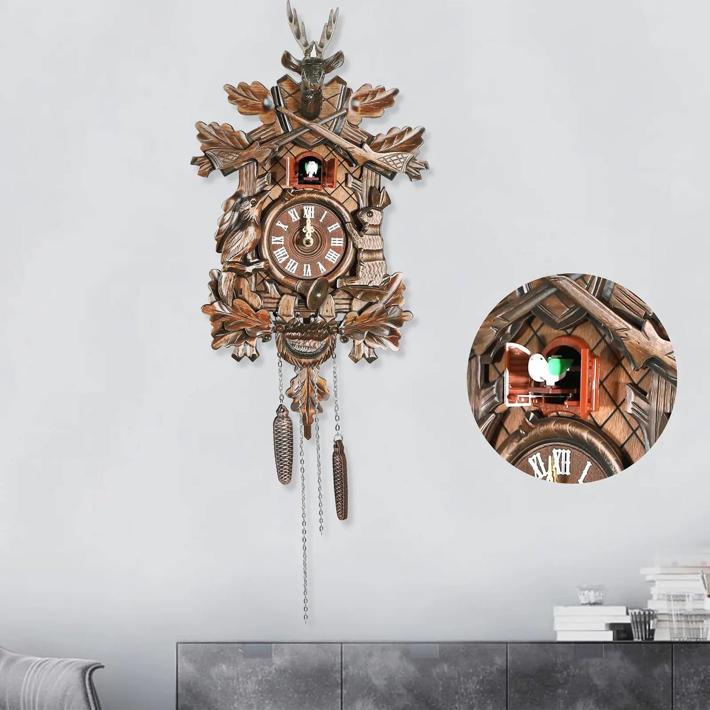 Cuckoo Wall Clock German Traditional Black Forest Style