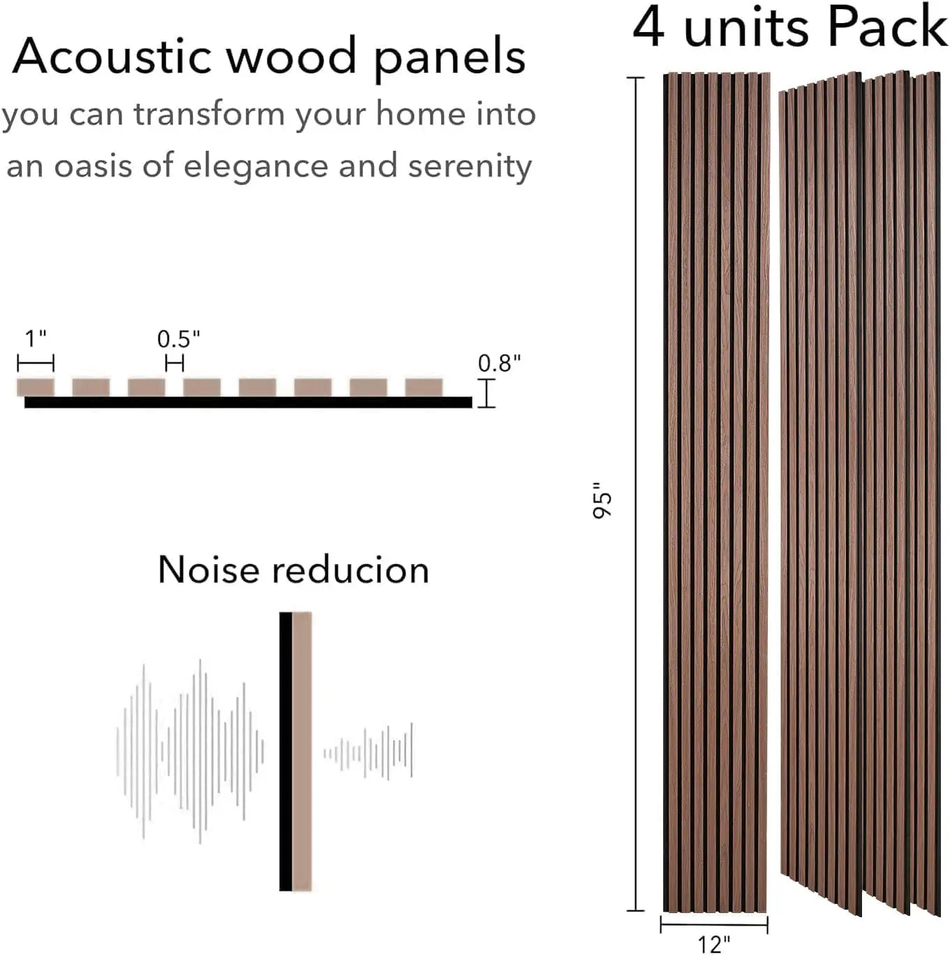 Oak Acoustic Wall Panels 4 Pack For Home Theaters Soundproof