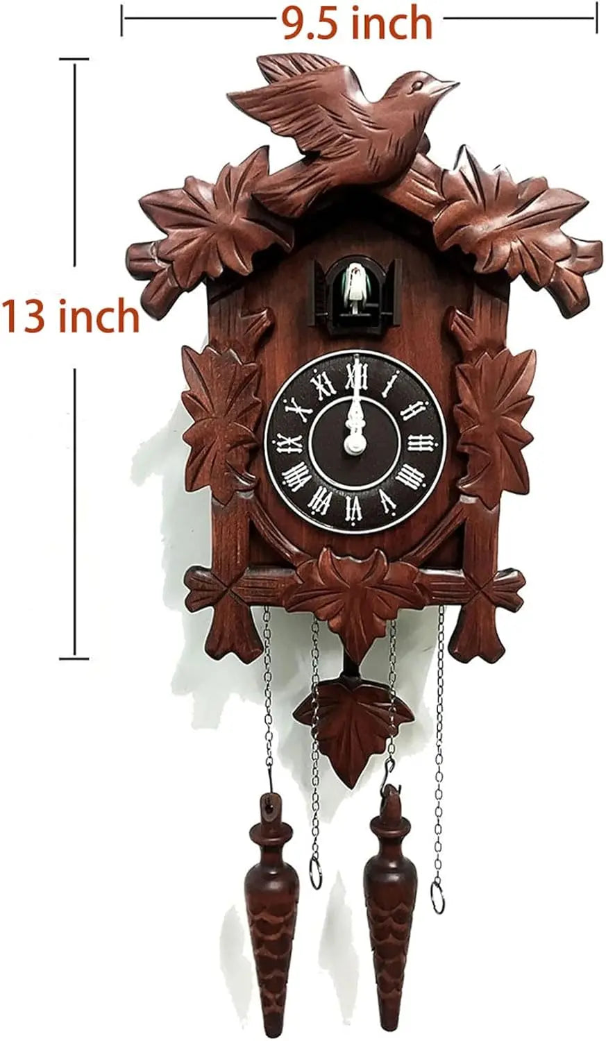 Vintage Wooden Cuckoo Clock Handcrafted Wall Decor Linden Wood