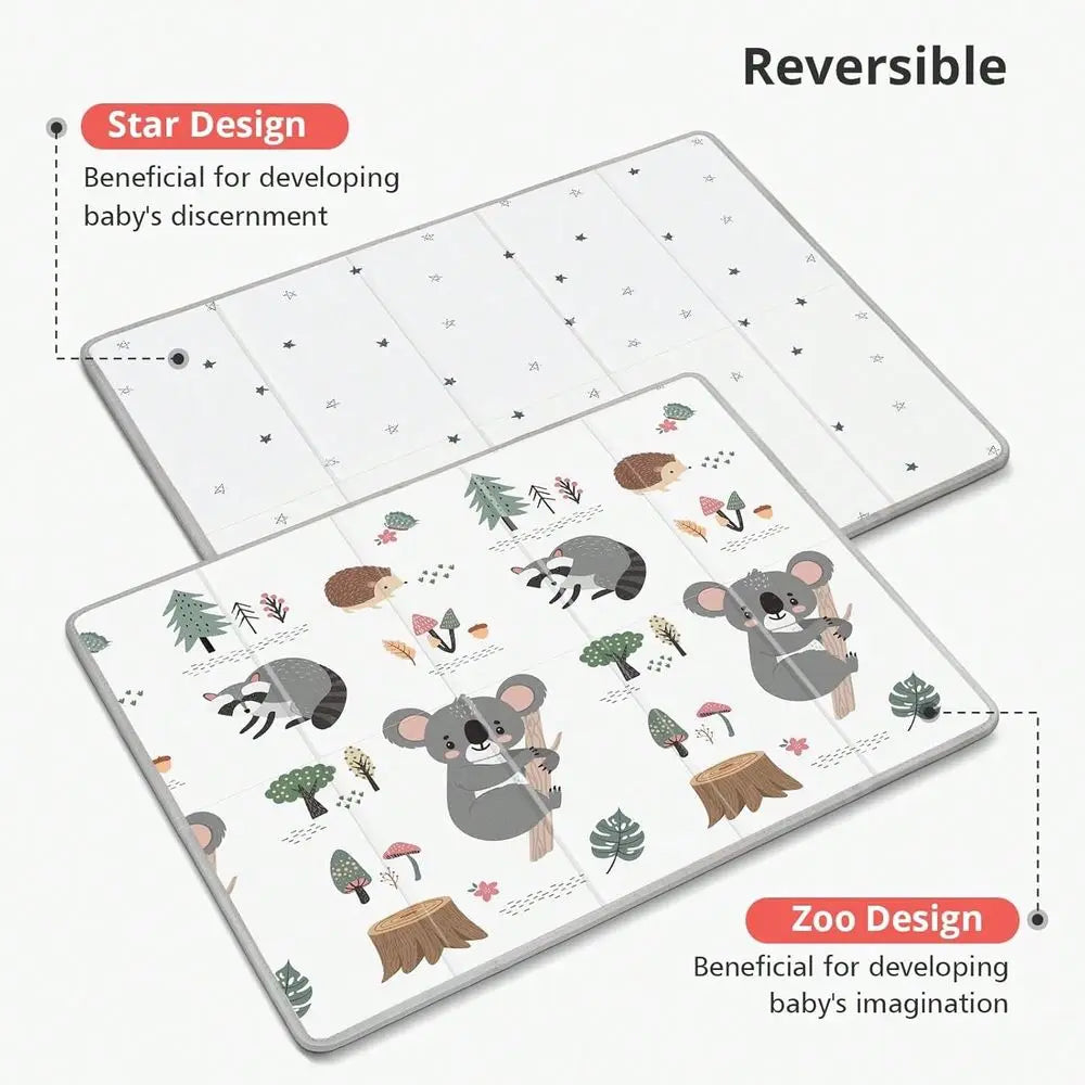 Reversible Foldable Foam Play Mat For Kids And Toddlers With Anti Slip
