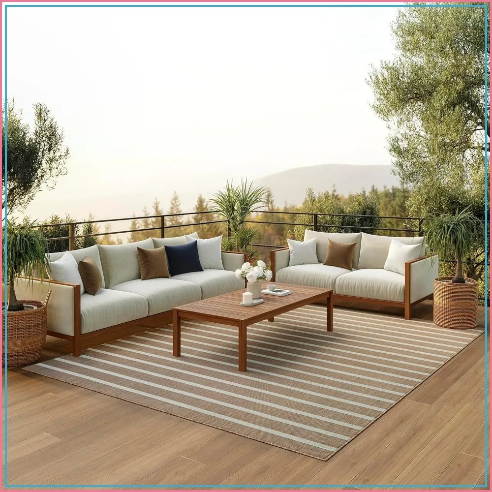 Jute Area Rug Non Shedding Easy Clean Living Room Durable