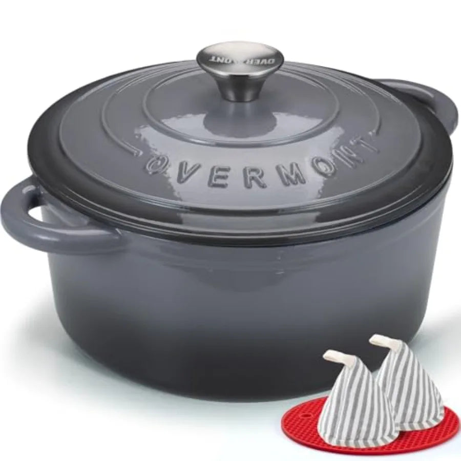 Enameled Cast Iron Dutch Oven Lid Includes Cookbook And Potholders