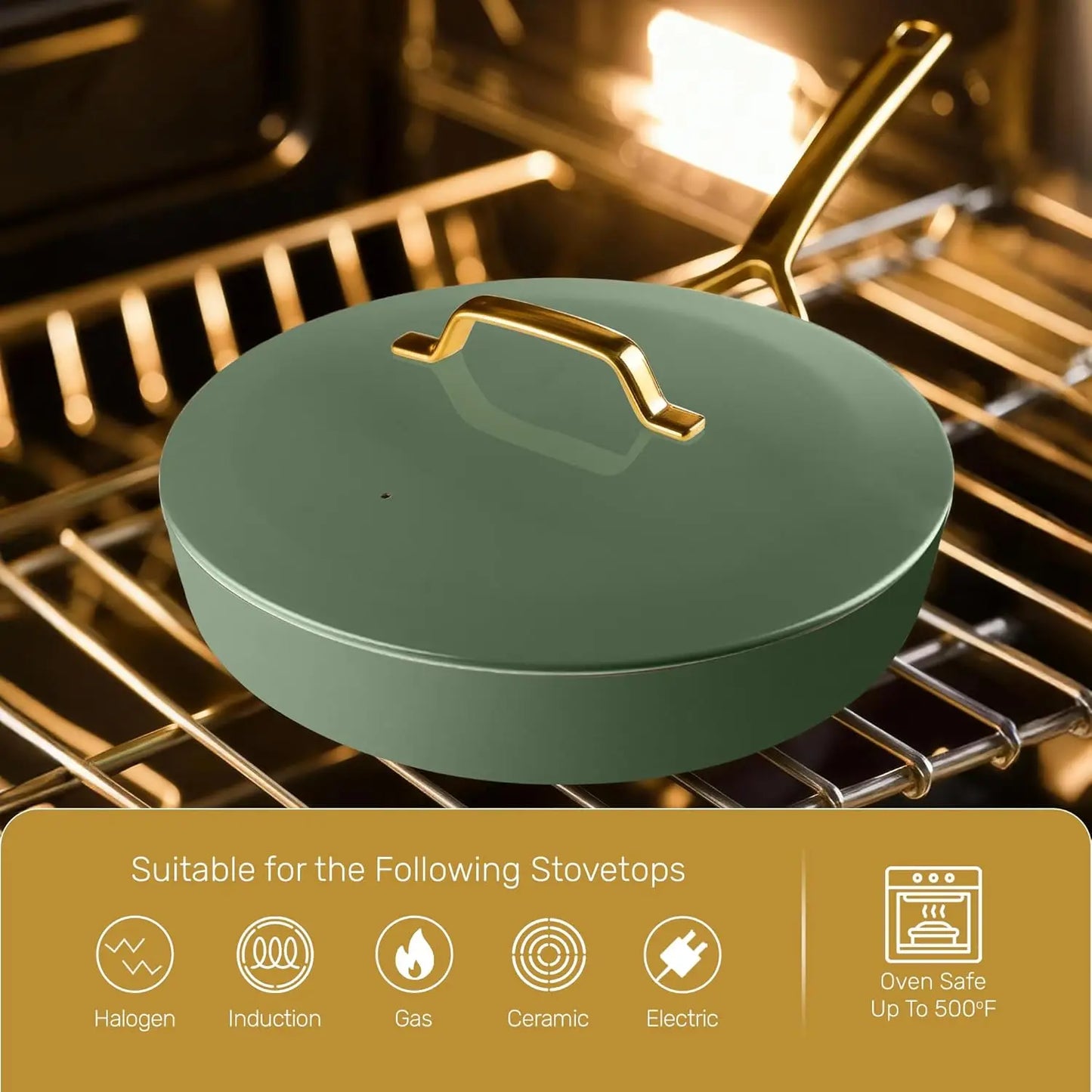 Ceramic Nonstick 11 Piece Cookware Set Induction Ready Pots Pans