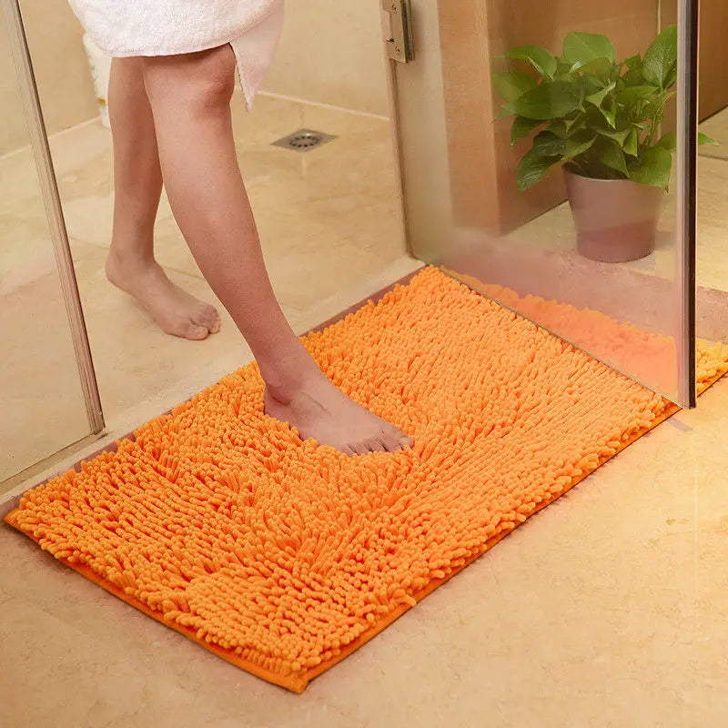 Chenille Bath Mat For Bathroom Absorbent Non Slip Rug