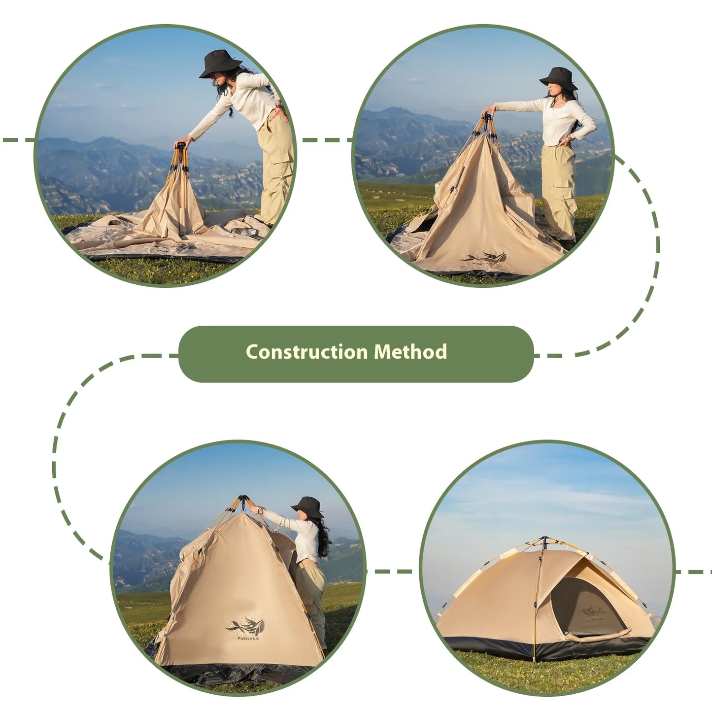 Pakicetus Instant Golden Tent Sun Rain Shelter Beach Camping