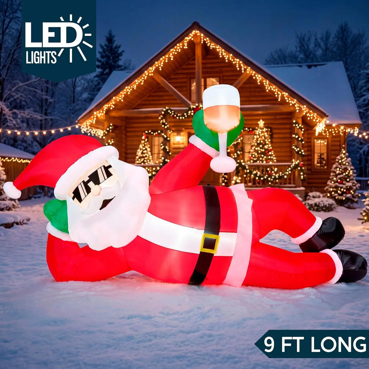 Joyfy Giant Inflatable Santa Christmas Decoration With LED Lights
