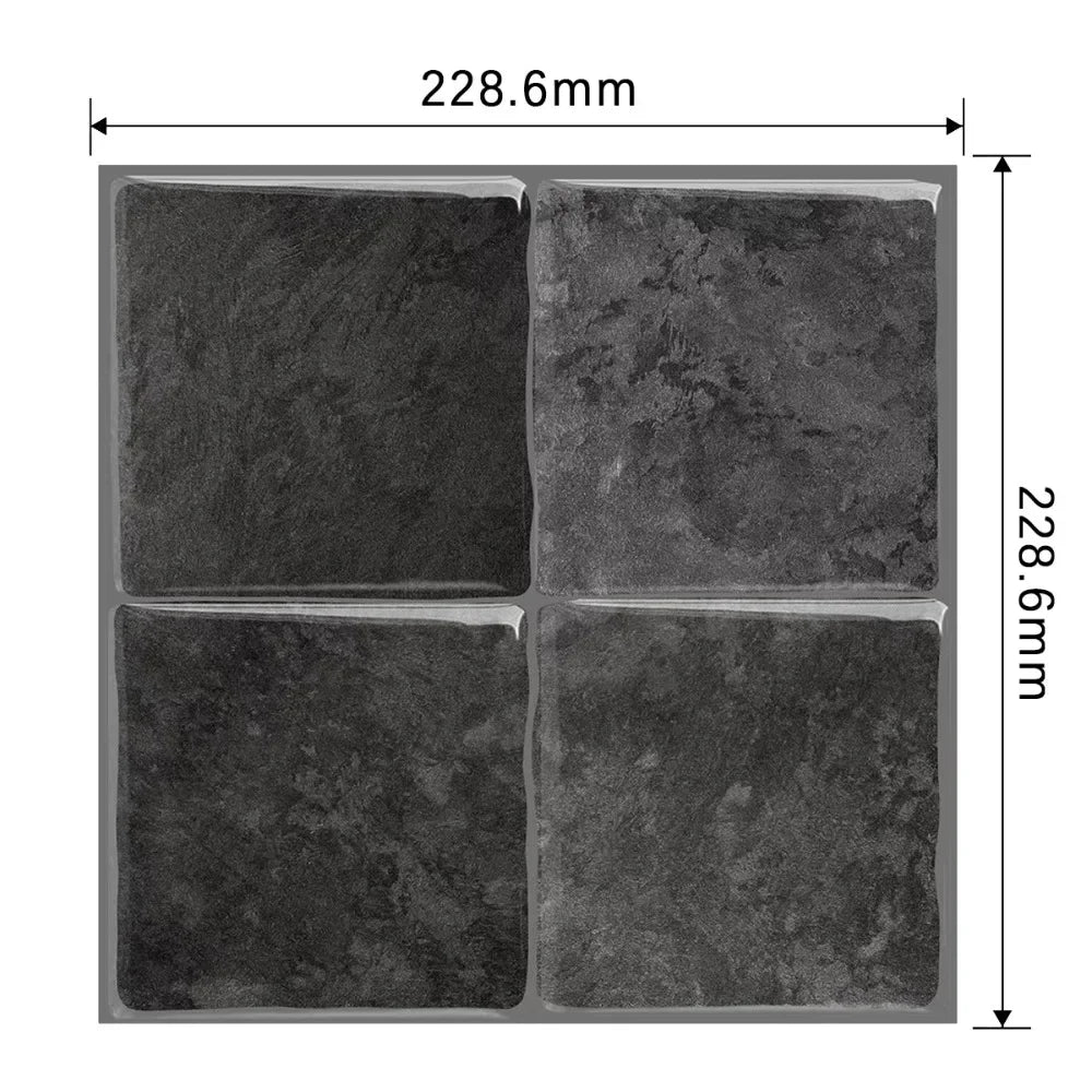 Durable 9" x 9" Peel and Stick Backsplash Self-adhesive Waterproof Wallpaper 3D Marble Grain Stick Tile for Kitchen Bathroom