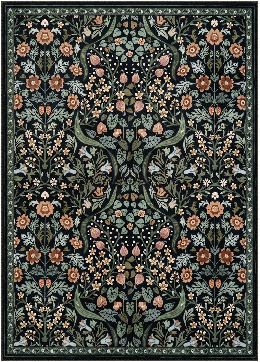 Floral Area Rug Soft Washable Non Slip Boho Carpet