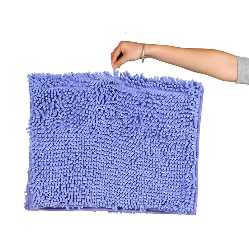 Chenille Bath Mat For Bathroom Absorbent Non Slip Rug