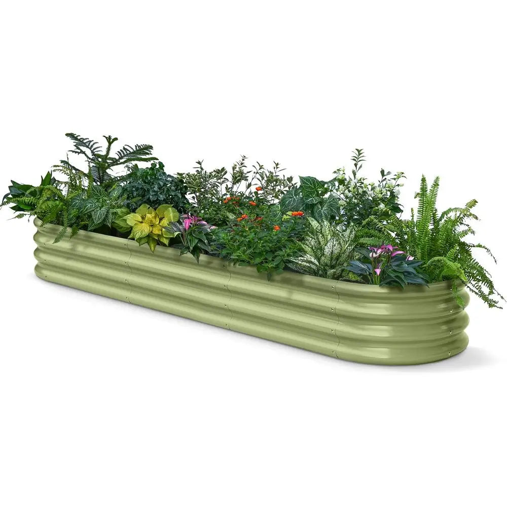Ticify Galvanized Raised Garden Bed for Outdoor Plants and Herbs