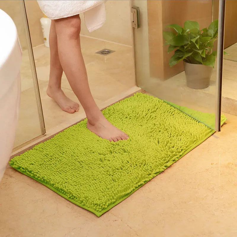 Chenille Bath Mat For Bathroom Absorbent Non Slip Rug
