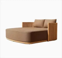 All Weather Premium Wooden Teak Sofa Set Clean Style Durable Outdoor Furniture Villa Private Garden Hotel Courtyard Patio Lounge