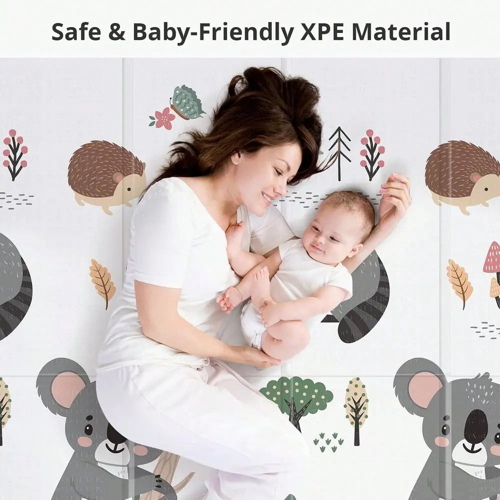 Reversible Foldable Foam Play Mat For Kids And Toddlers With Anti Slip
