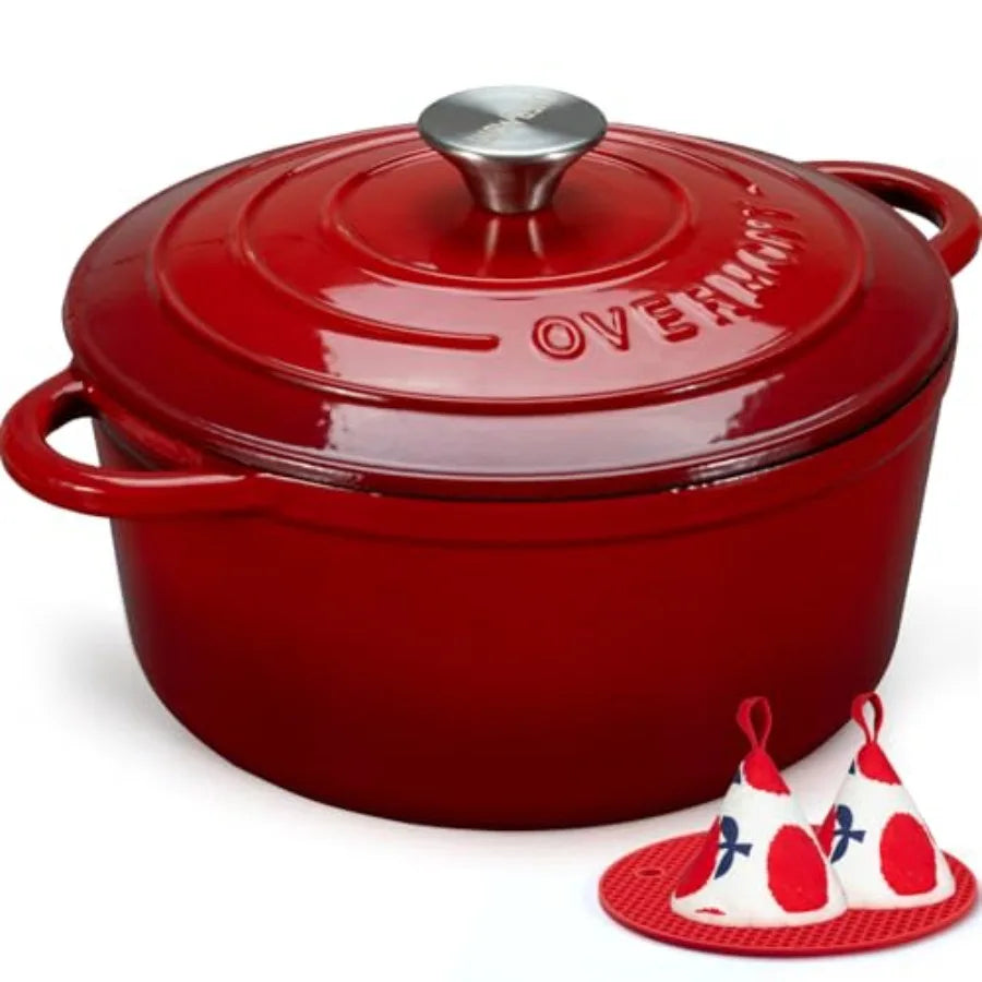 Enameled Cast Iron Dutch Oven Lid Includes Cookbook And Potholders