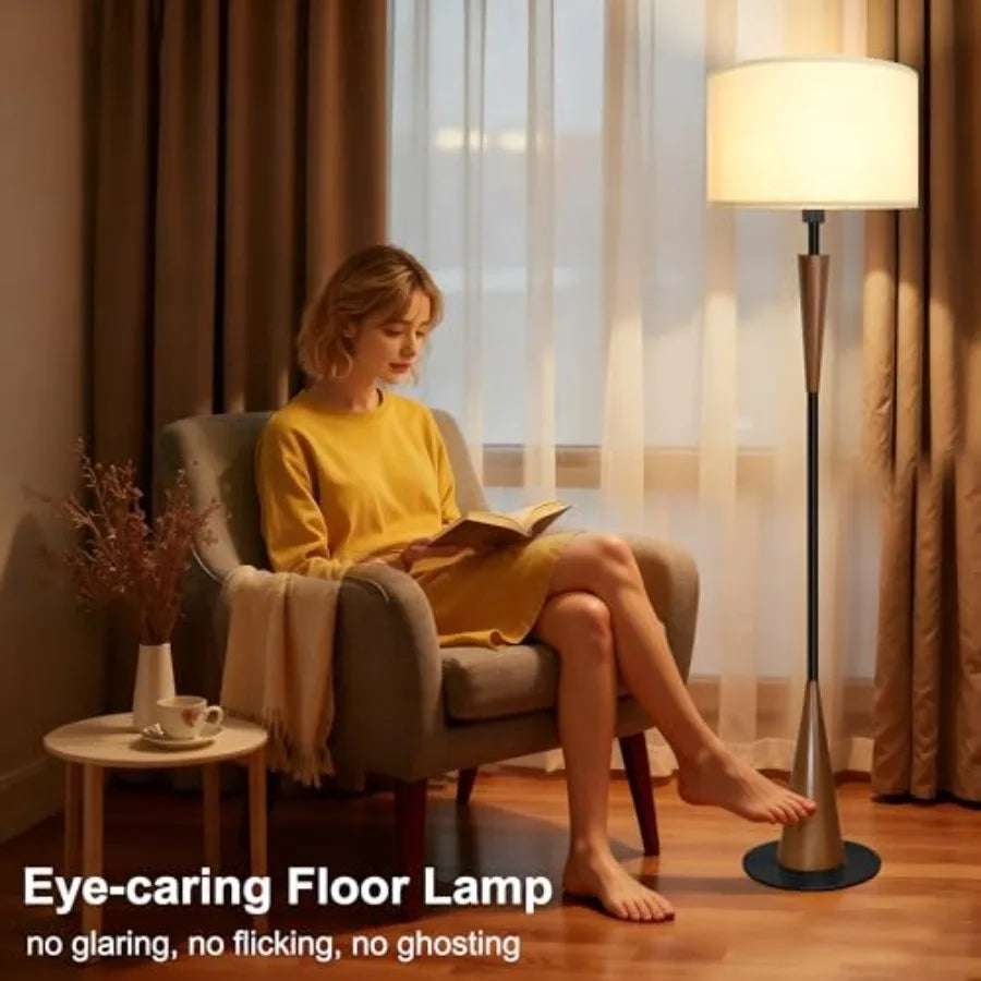 MDNG Wood Floor Lamp Reading Standing Lamp With 9W LED