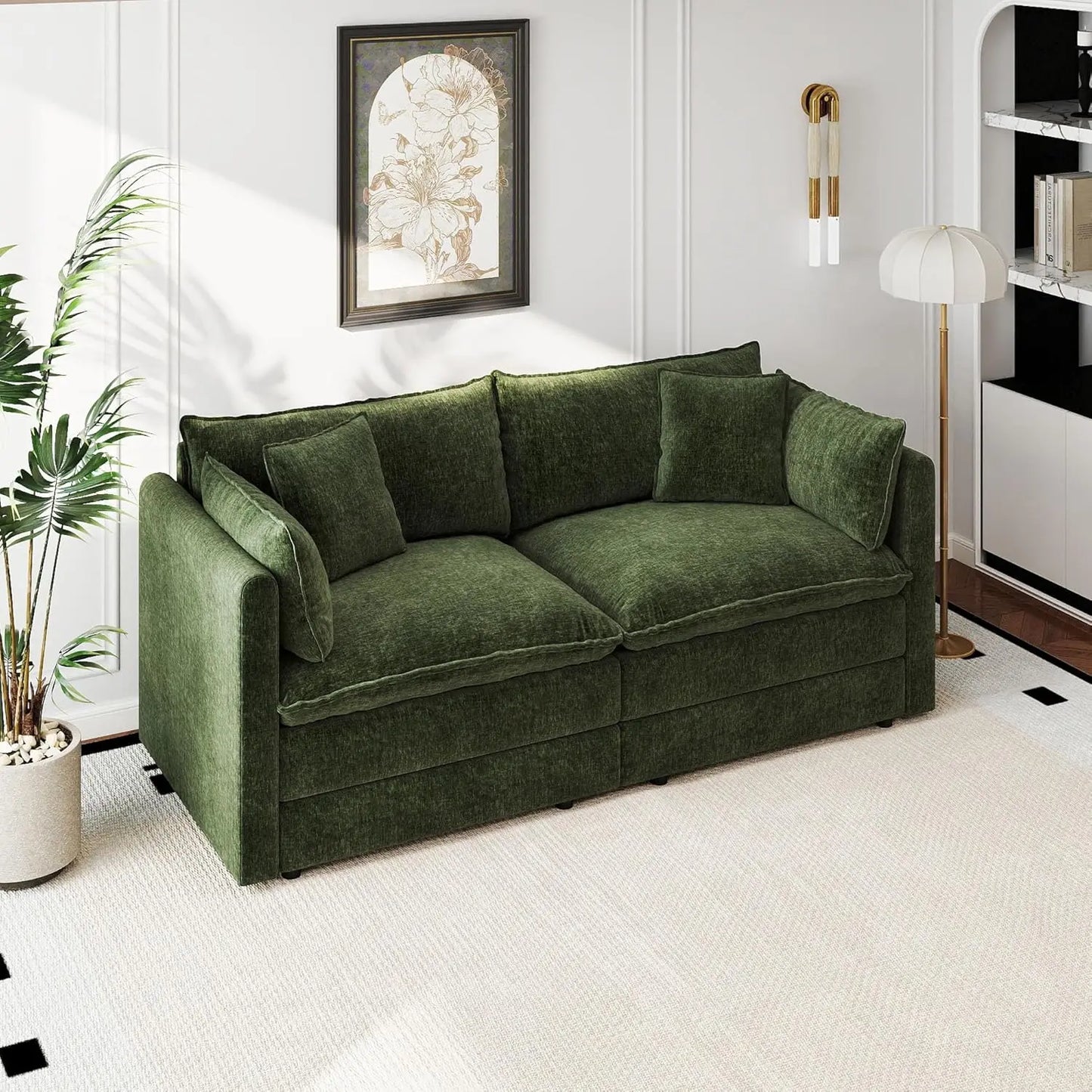 Modular Sectional Sofa Modern Convertible Loveseat Couch Living Room