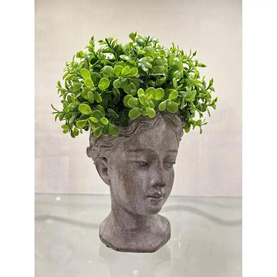 Grecian Goddess Head Planter Cement Indoor Outdoor Pot