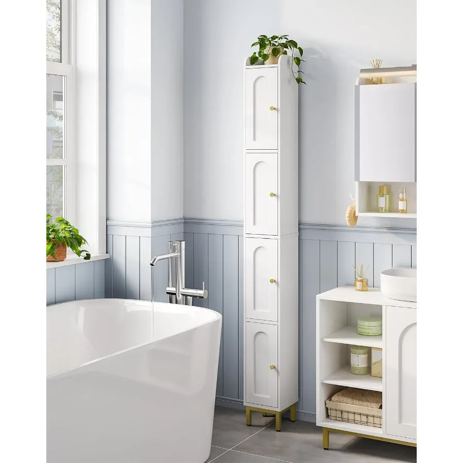 XIUWO Bathroom Storage Cabinet With Adjustable Shelves And Feet