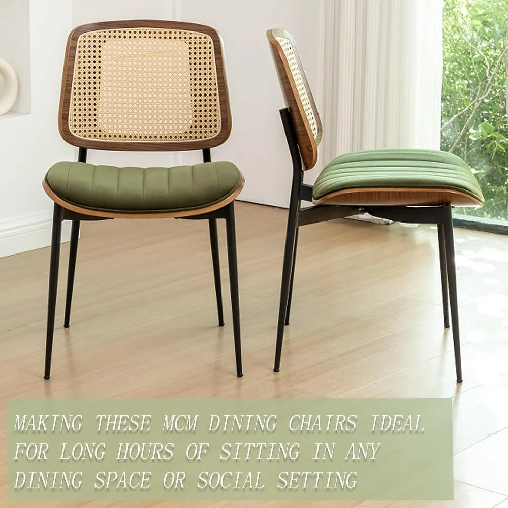Mid Century Modern Dining Chairs Walnut Bentwood Upholstered Seats