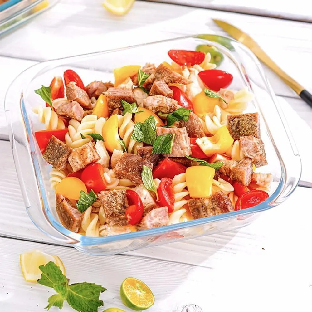1.6-Qt Square Tempered Glass Baking Dishes, Set of 2, Oven & Microwave Safe