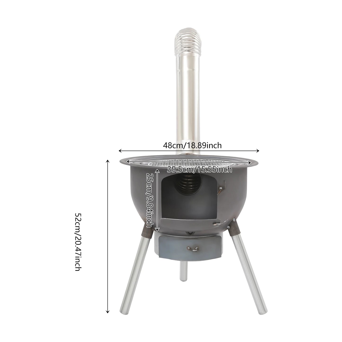 NONED Wood Burning Stove With Grill Rack Portable Camp Stove