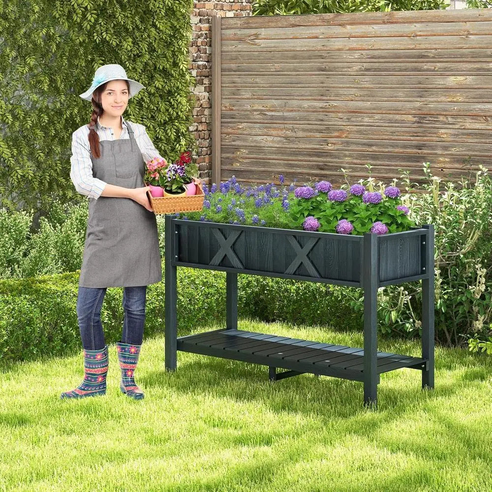 Elevated HIPS Garden Bed With Legs And Drainage For Outdoors