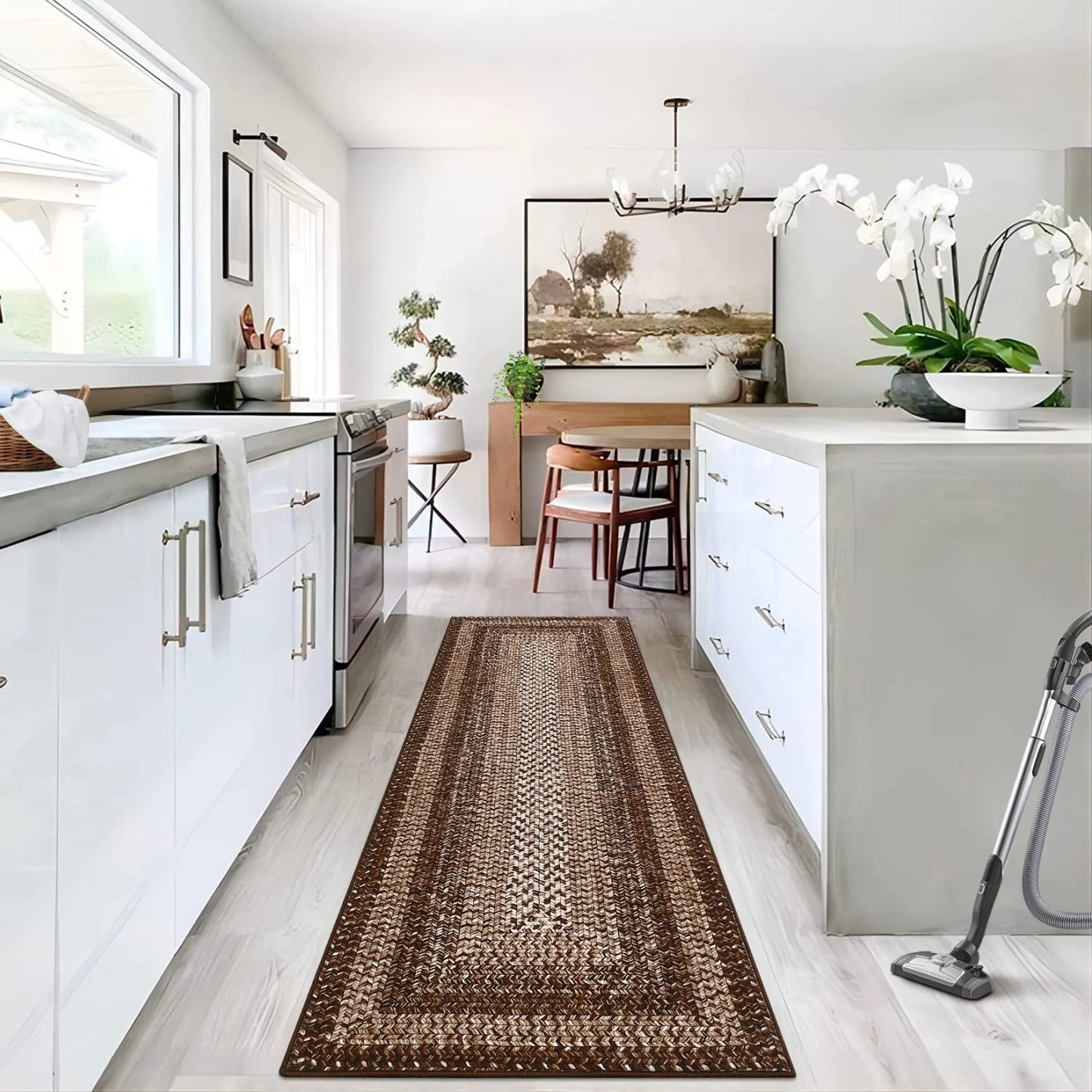 HiMISS Washable Polyester Area Rug for Living Room Non Slip