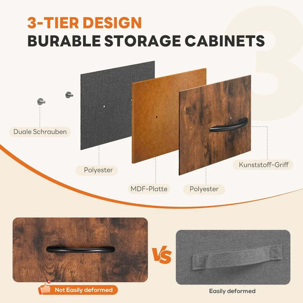10-Drawer Tall Dresser With Fabric Bins And Anti-Tip