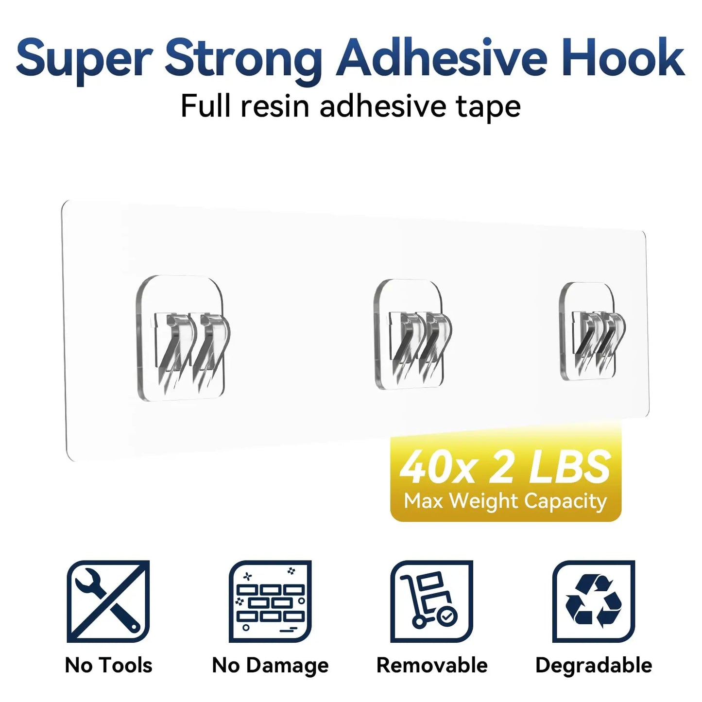Shower Caddy Adhesive, No Drill Bathroom Shower Organizers, with Removable Hooks, Rust Proof Shower Shelves, Wall-Mounted Shower Holder