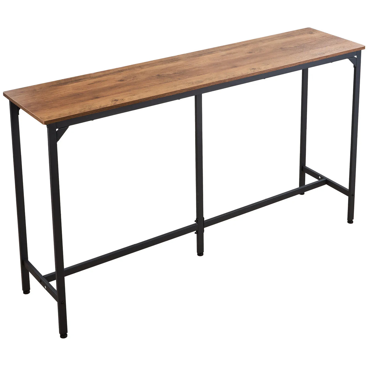 SucceBuy Modern Bar Table with Rounded Edge and Metal Frame