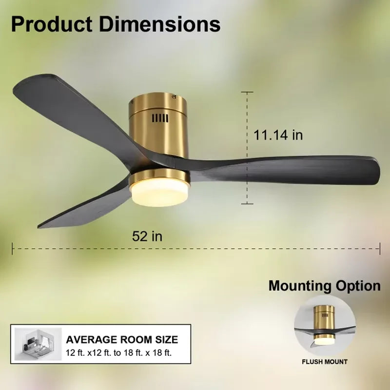 Sofucor LED DC Ceiling Fan With Remote Control 6-Speed Modern