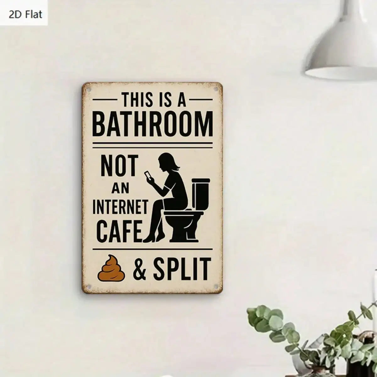 1PC Tin Sign Bathroom Humor - Vintage Style Wall Art for Bathroom/Restroom/Office, 8x12 Inches / 20x30 Cm