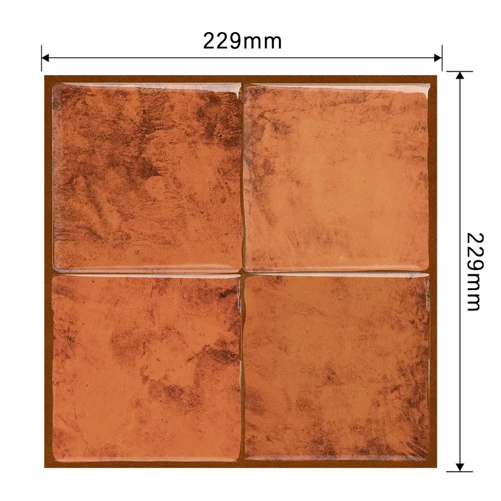 Durable 9" x 9" Peel and Stick Backsplash Self-adhesive Waterproof Wallpaper 3D Marble Grain Stick Tile for Kitchen Bathroom