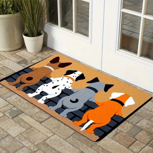 1pc Outdoor Welcome Mat, Colorful Cute Dog Doormat for Entryway, Suitable for Bedroom, Kitchen, Bathroom Multi-Use Decorative Floor Mat, Best for Christmas, Perfect for Thanksgiving