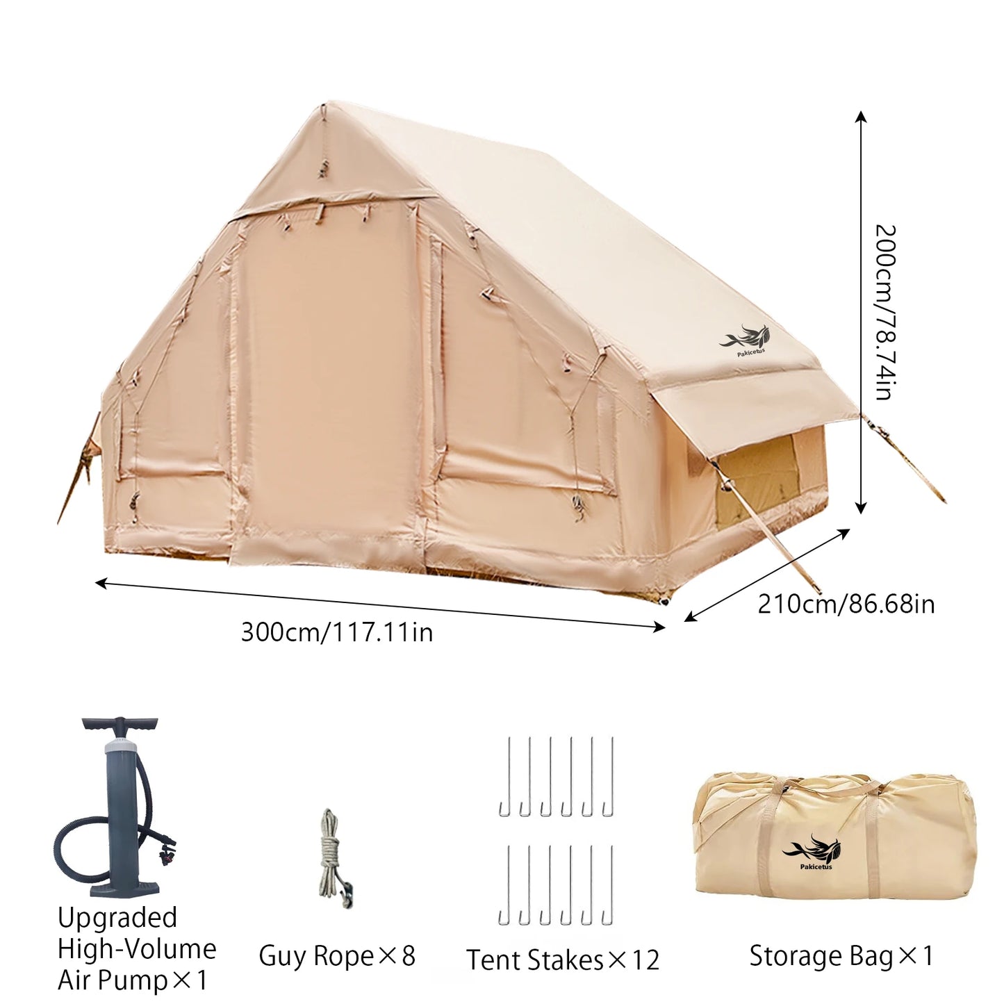 Pakicetus Inflatable Tent With Skylight Quick Setup Four To Six Person
