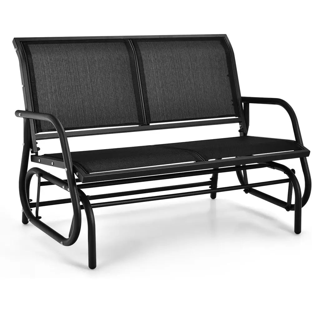 Alloy Steel Outdoor Swing Glider Bench Patio Lounge
