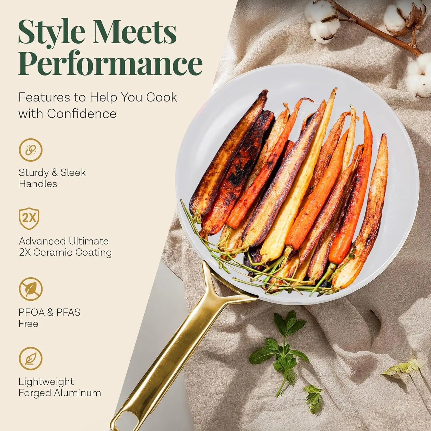 Ceramic Nonstick 11 Piece Cookware Set Induction Ready Pots Pans